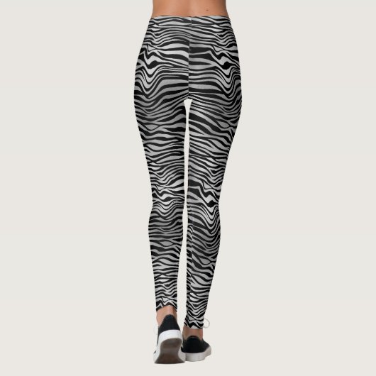 Silver Black Zebra Print Leggings (Achterkant)