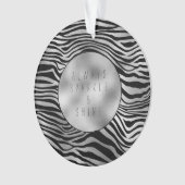Silver Black Zebra Print Ornament (voorkant)