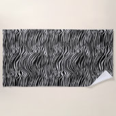 Silver Black Zebra Print Strandlaken (Voorkant)