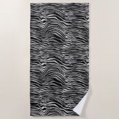 Silver Black Zebra Print Strandlaken (Voorkant)