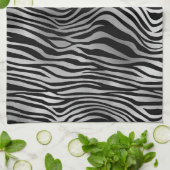Silver Black Zebra Print Theedoek (Gevouwen)