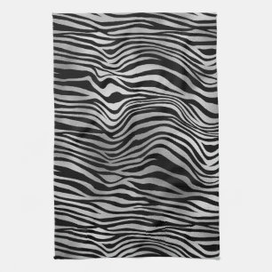 Silver Black Zebra Print Theedoek