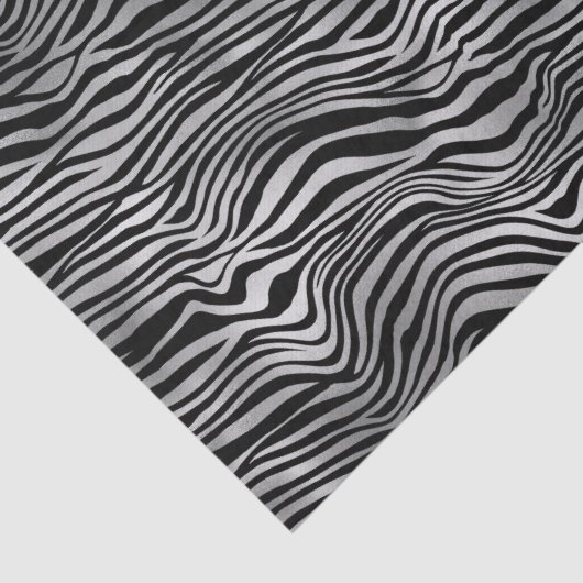 Silver Black Zebra Print Tissuepapier (Detail)