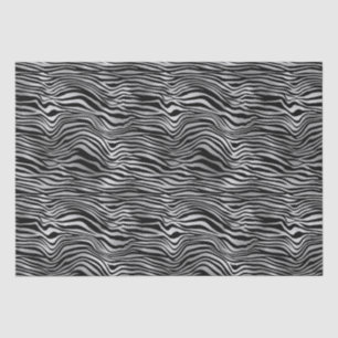 Silver Black Zebra Print Tissuepapier