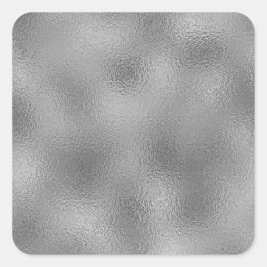 Silver Blank Sjabloon Tekst toevoegen Vierkante Sticker (Voorkant)