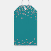 Silver Blauwgroen 80 Verjaardag Bedankt Glitter Cadeaulabel (Achterkant)