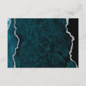 Silver Blauwgroen Agaat Wedding Details Informatiekaartje (Achterkant)