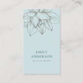 SILVER BLAUWGROEN BLUE LOTUS SIMPLE REIKI SPIRITUE VISITEKAARTJE (Voorkant)