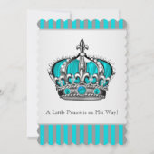 Silver Blauwgroen Blue Prince Baby shower Kaart (Voorkant)