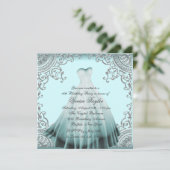 Silver Blauwgroen Blue Sweet Sixteen Verjaardagsfe Kaart (Staand voorkant)