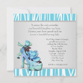 Silver Blauwgroen Blue Zebra Sweet 16 Birthday Par Kaart (Achterkant)