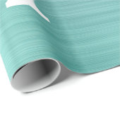 Silver Blauwgroen Glitter geborsteld Metaal Monogr Cadeaupapier (Rol Hoek)