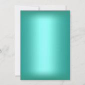 Silver Blauwgroen prinses Masquerade Sweet 16 Invi Kaart (Achterkant)