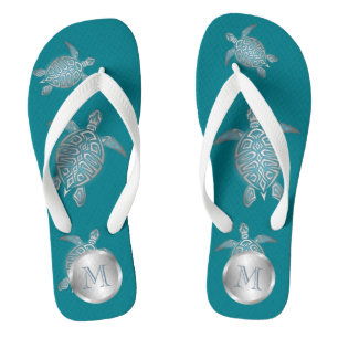 Silver Blauwgroen Zee Teenslippers