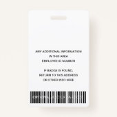 SILVER BLEEK GLITTER WERKGELEGENHEID FOTO BARCODE  BADGE (Achterkant)