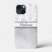 Silver Bling Effect Pattern Gepersonaliseerd Case-Mate iPhone Case (Achterkant)