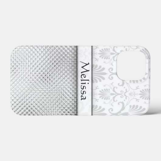 Silver Bling Effect Pattern Gepersonaliseerd Case-Mate iPhone Case (Achterkant (horizontaal))