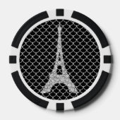 Silver Bling Eiffeltoren Poker Chips (Voorkant)