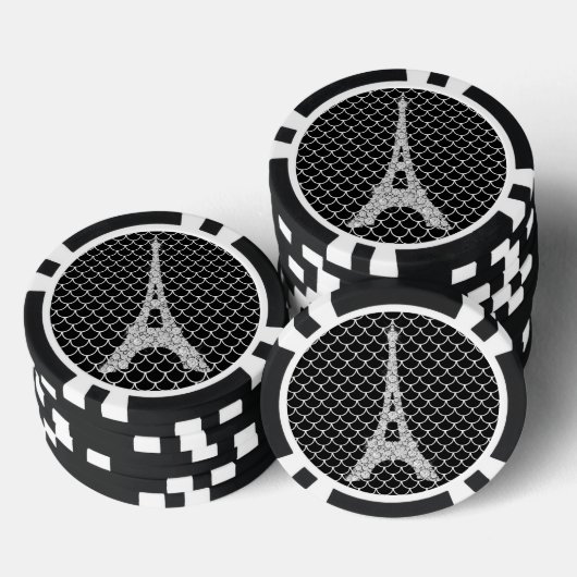 Silver Bling Eiffeltoren Poker Chips (Opstapeling)