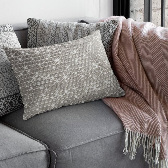 Silver Bling Glam Metal Geometric Modern Sparkle Kussen (Creator heeft geüpload)