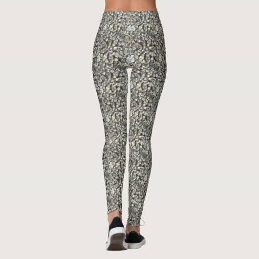 Silver Bling Jewels Digital Print Pattern Leggings (Achterkant)