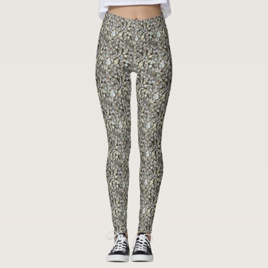 Silver Bling Jewels Digital Print Pattern Leggings (Voorkant)