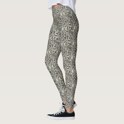 Silver Bling Jewels Digital Print Pattern Leggings (Links)