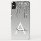 Silver Bling | Luxe Sparkle Glitter Monogram Case-Mate iPhone Case (Achterkant)