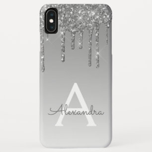 Silver Bling Luxe Sparkle Glitter Monogram Case-Mate iPhone Case