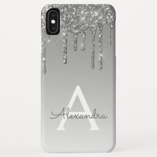 Silver Bling | Luxe Sparkle Glitter Monogram Case-Mate iPhone Case (Achterkant)