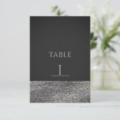 Silver Bling Modern Glam Sequins Chic Table Number Kaart (Staand voorkant)