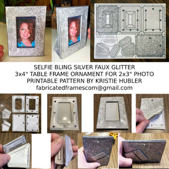Silver Bling Selfie Lijst Pattern voor 2x3 Foto (Creator heeft geüpload)