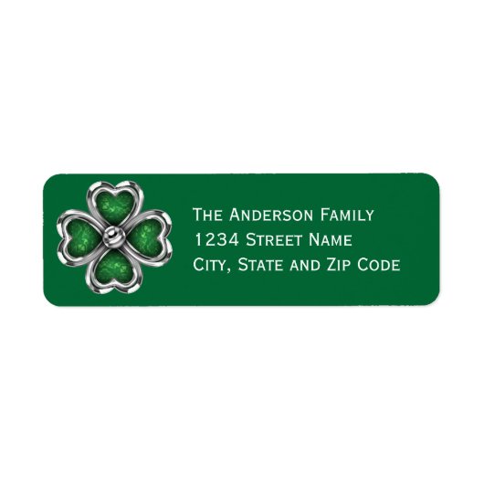 Silver Bling St. Patrick's Day Etiket (Voorkant)