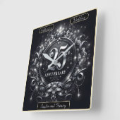 Silver Bliss: 25ste verjaardag Vierkante Klok (Hoek)