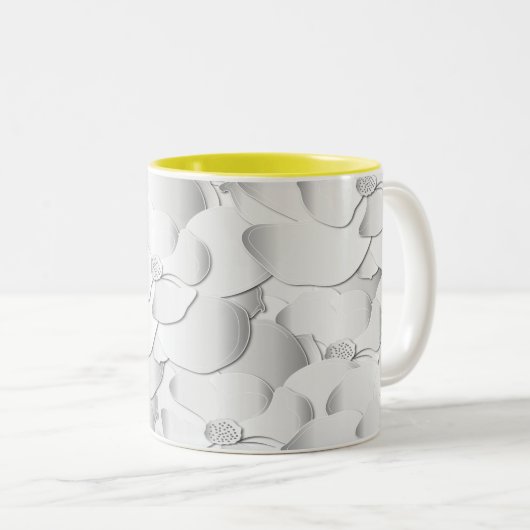 Silver Blossom Tweekleurige Koffiemok (Voorkant rechts)