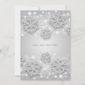 Silver Blue 50th Birthday Party Winter Glitter Kaart (Achterkant)