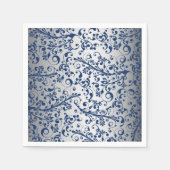 Silver Blue Abstract Servetten (Voorkant)