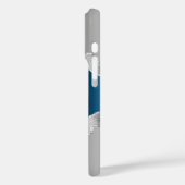 Silver blue agate marble name script Case-Mate iPhone case (Achterkant / Links)