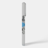 Silver blue agate marble name script Case-Mate iPhone case (Achterkant / Rechts)