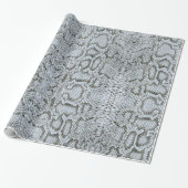 Silver Blue Anaconda Exotic Snakeskin Cadeaupapier (Uitgerold)