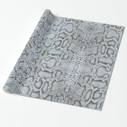 Silver Blue Anaconda Exotic Snakeskin Cadeaupapier (Uitgerold)