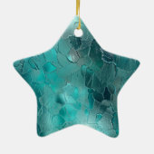 Silver Blue Aqua Glam Glitz Kerstnaam Keramisch Ornament (Achterkant)