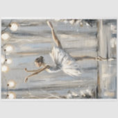 Silver Blue Ballet Dancer Waterverf Decoupage Tissuepapier (Voorkant)