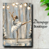 Silver Blue Ballet Dancer Waterverf Decoupage Tissuepapier