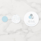 Silver & Blue Balloons Boy Baby shower Confetti (Voorkanten)