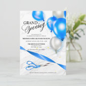 Silver Blue Balloons Restaurant Grand Opening Kaart (Staand voorkant)