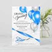 Silver Blue Balloons Restaurant Grand Opening Kaart (Staand voorkant)