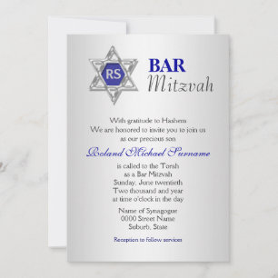 Silver Blue bar mitzvah-feesten Kaart