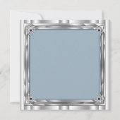 Silver Blue Birthday Party Invitation Sjabloon Kaart (Achterkant)