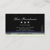 Silver Blue Black Gradient Sparkle Jewels Monogram Visitekaartje (Achterkant)